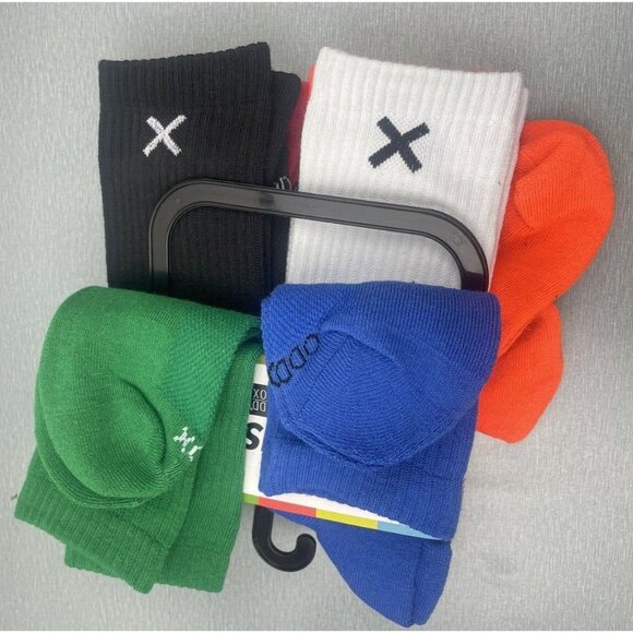 BASIX ODD SOX 6 Pairs Men's Crew Socks  Size Size 8-12 - Picture 4 of 9